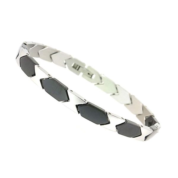 tg-07 Germanium Bracelet, Onyx Black, Stainless Steel, Lightweight, Women's Bracelet, Germanium