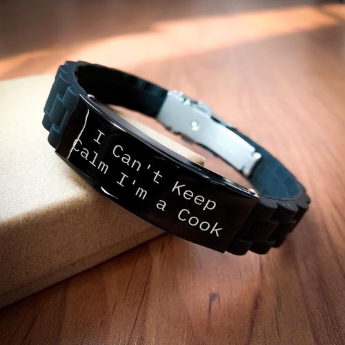 I Can't Keep Calm I'm A Cook, Funny Quote Cook Gifts, Birthday Unique Cookware Accessories, Adjustable Glide lock Clasp Bracelet, Premium Quality Cook's Gift from Men to Cook