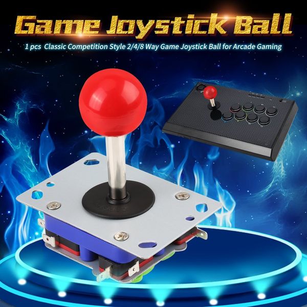 1pcs Arcade Joystick, Classic 2/4/8 Way Game Joystick Ball Adjustable Competition Style Long Handle Joystick for Arcade Gaming Cabinet Button Kit