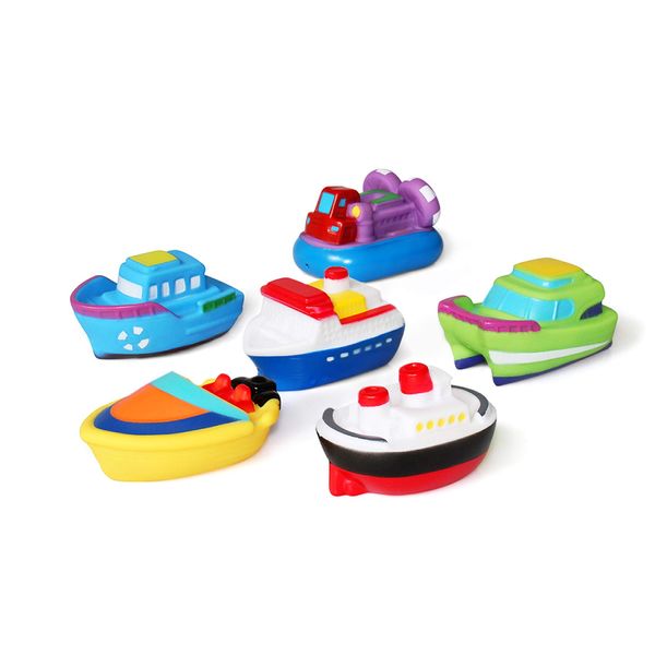 Bathtub Floating Bath Toys(6PCS),Baby Soft Bath Time Boat Toys,Bathtub Learning Water Toys and Bathroom Toys for Toddlers