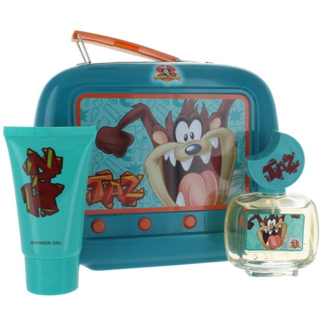 Taz by Looney Tunes for Boys & Girls Lunch Box: EDT 1.7oz + SG 2.55 New in Box
