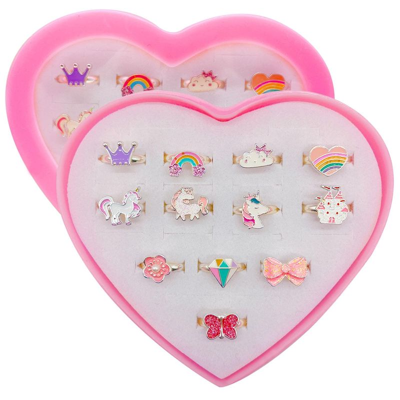 Steemjoey 12 PCS Little Girls Rings, Adjustable Girls Rings Set Toys ...