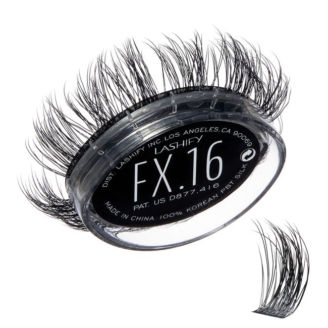 Lashify Fluffy FX 16mm Gossamer Eyelash Extensions Refill, For The Most Curliest and Fluttery Appearance, Black, Easy DIY False Lashes