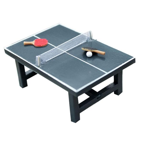 NUOBESTY Miniature Pong Table Tennis Paddle Set Doll Mini Sports Dollhouse Furniture Decoration Accessories