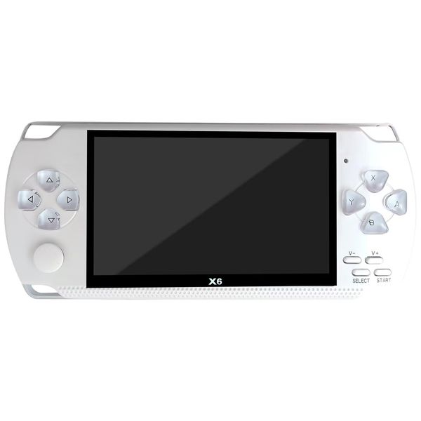 4.3'' Retro Portable Mini Handheld Video Game Console 8GB 128-Bit LCD Kids Color Game Player Built-in 1000+ games(White)