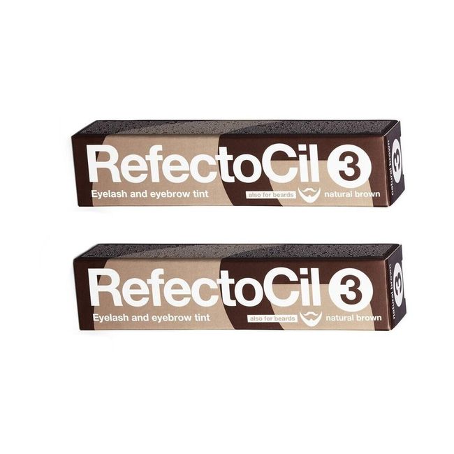 RefectoCil Eyebrow & Eyelash Tint 15ml - NATURAL BROWN No. 3 [ Pack of 2 ]