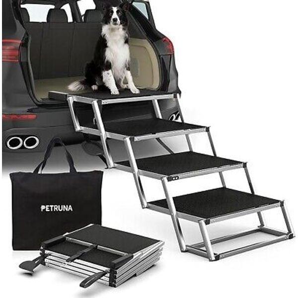 NEW Large Folding Dog Ramp Non-Slip Stair Pet Steel Steps for Car SUV Truck 250#