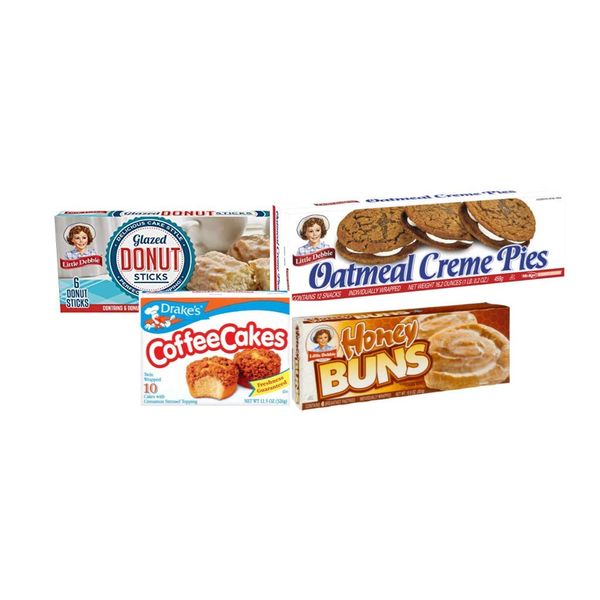 Breakfast Variety Pack: One Box each of Little Debbie Oatmeal Creme Pies, Honey Buns, Donut Sticks and Drake's Coffee Cakes! by Philly Favorites