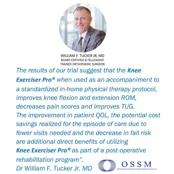 Extension and Flexion Knee Replacement- KneePro Exerciser -Range of Motion Aide