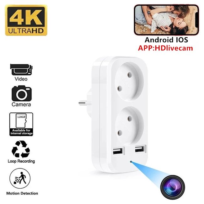 4K Smart Plug Wi-F Surveillance Camera