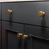 RZDEAL 2pcs Solid Brass Cabinet Knobs Pulls - Gold Modern Handles (1"x1"/25mmx25mm), Brushed Brass Finish