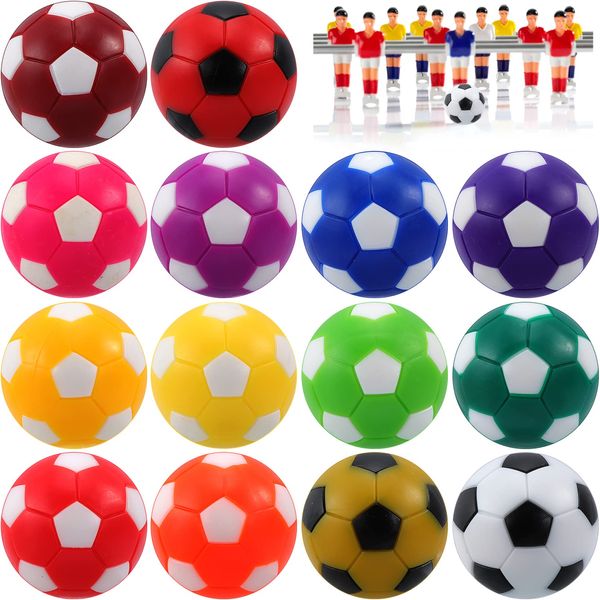 Erinnmy 14 PCS Foosball Balls,Tabletop Soccer Balls,Table Football Soccer Replacement Balls,Multicolor Official Tabletop Game Balls,Foosball Table Balls,1.42 Inch Mini Soccer Ball Foosball Balls