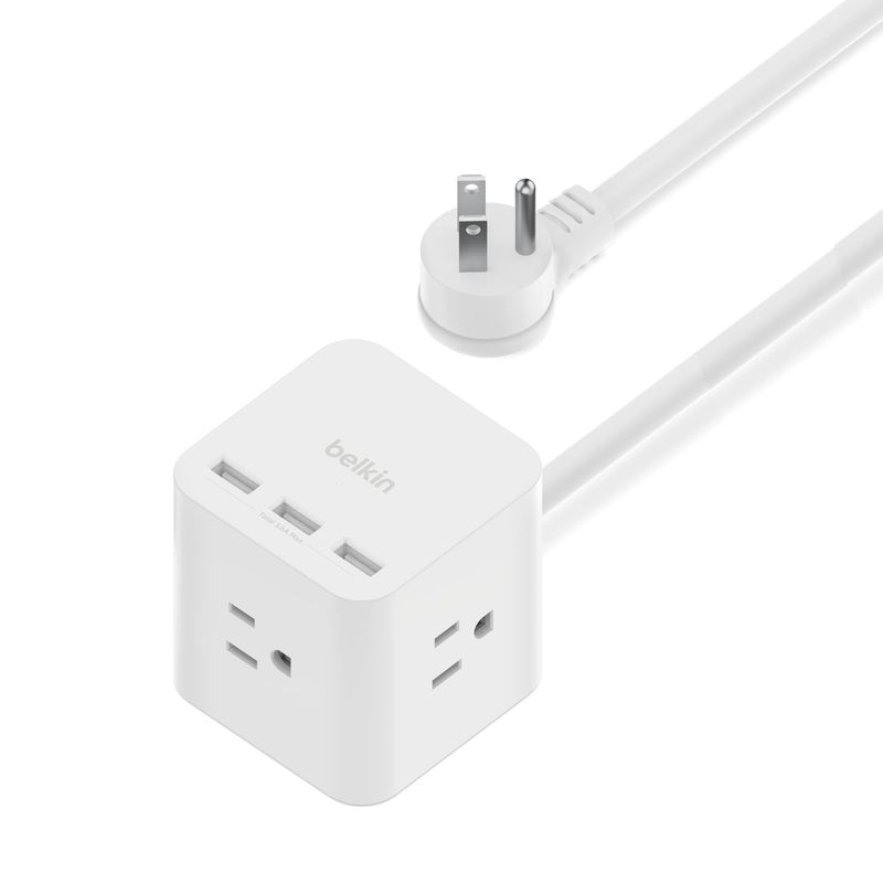 Belkin 6-Outlet Power Cube w/ 3 AC Outlets, 3 USB-A Ports, & 5ft Sturdy ...