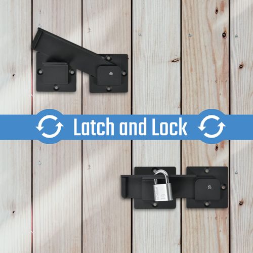 Steinwhale 7.5" Flip Gate Latch Lock with Padlock Holes, 4mm Heavy Duty Aluminum Alloy Door Latch for Outdoor Wooden Fence, Swing and Sliding Open Gate, Double Gate, Barn Door, Shed, Vinyl Fence, Yard