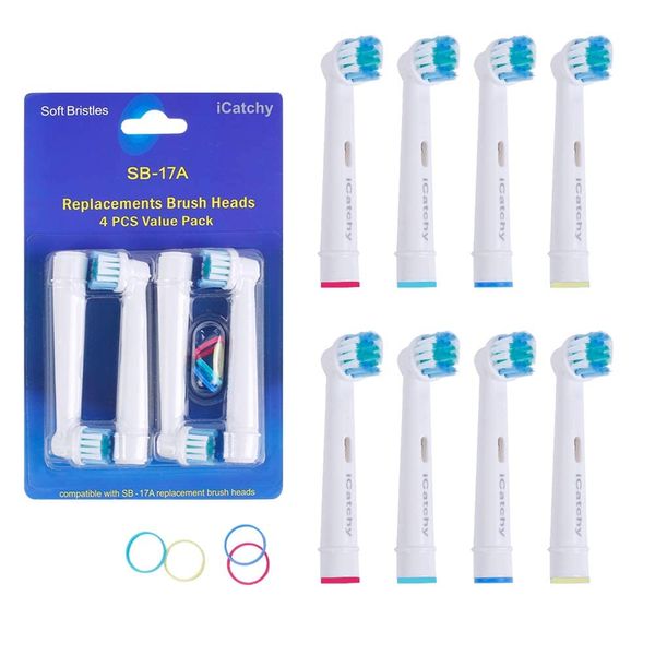 Compatible with Oral-B Precision Clean Toothbrush Heads Replacement Refills for Rechargeable Electric Toothbrush for Braun Oral B (Pack of 8)