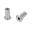Hilitand Flat Hex Nuts, M6 M8 Iron Plated Nickle Flat Nuts Round Head Hex Nut Hex Socket Screw Inserts Threaded Insert Nuts (M8X15 30PCS)
