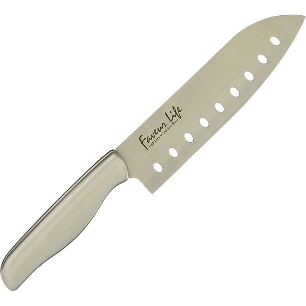 Tafuco Z-2294 Santoku Knife, Drilled 11.0 inches (280 mm), Stainless Steel, Fabre Life