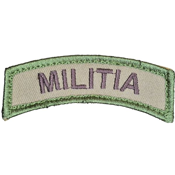 MILITIA NAME TAG ROCKER ARC TAB HOOK MULTICAM TACTICAL MORALE PATCH