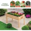 Raised Garden Bed - Elevated Wood Planter Box with Bed Liner