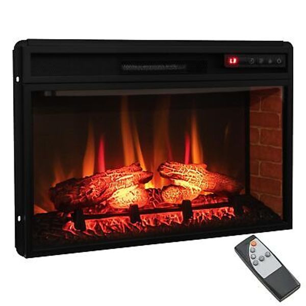 Tangkula 26 Inch 1400W Electric Fireplace Insert, 4777 BTU Recessed Freestand...