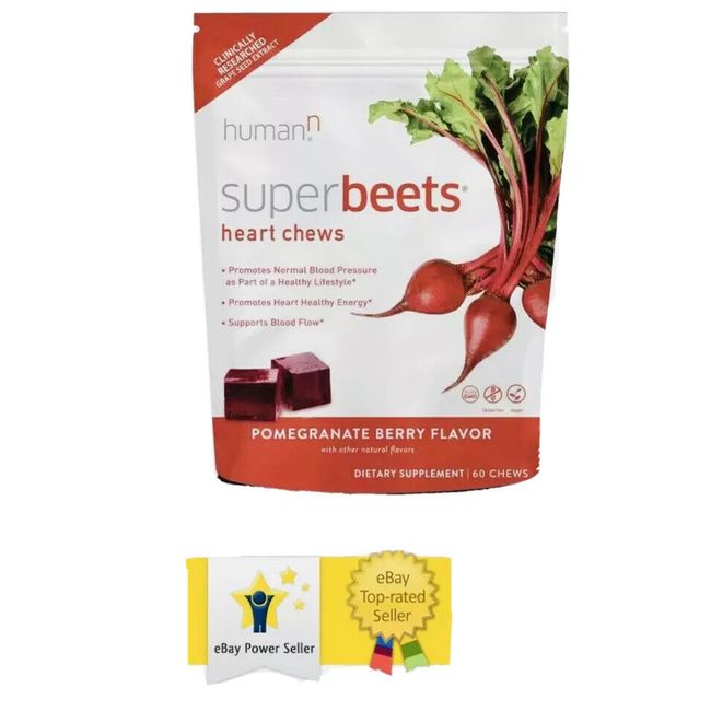 **Awesome!** HumanN SuperBeets Heart Chews,Soft Chews,Grape Seed Extract,Beets