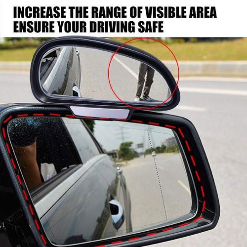 Blind Spot Mirrors, Adjustable Car Auxiliary Universal Wide Angle Mirror for Universal Cars [Mirror Frame Thickness Less than 5MM], Rearview Car SUV Mirrors Strong Adhesive HD Glass (R)