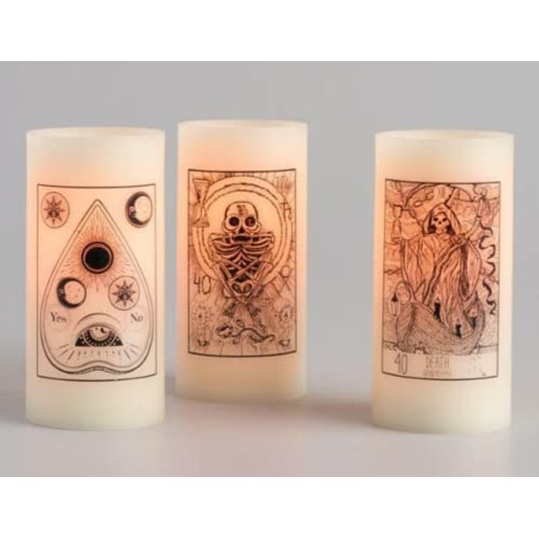 Inglow Set of 3 Tarot Cards Flameless 6" Pillar Candles