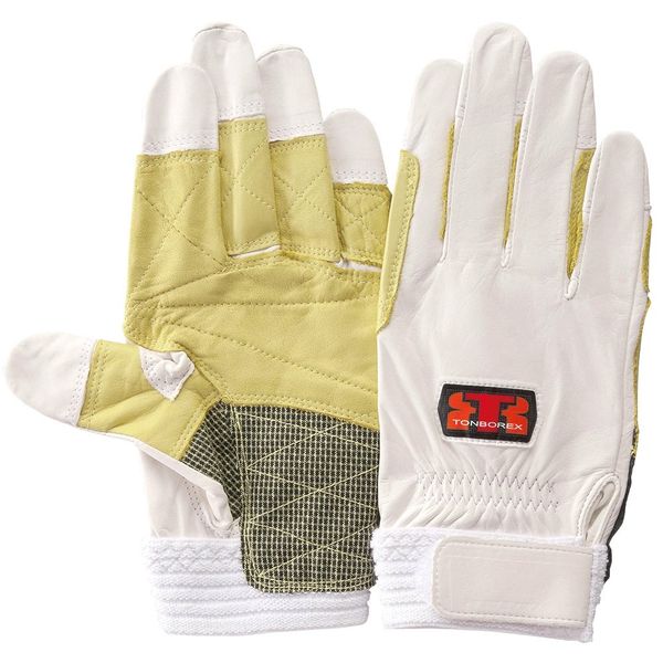 TONBOREX CS-314 Rescue Gloves, Thin Cowhide Gloves, White, white, L