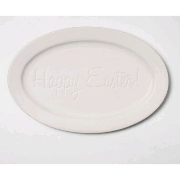 Target Threshold White Serving Platter Tray Decorative Happy Easter Matte Finish