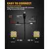 AUXBEAM 3" LED Work Light Bar Strobe Flash Amber Pods Driving+Black Cover Shield