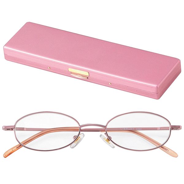 Library Compact, Thin, Lightweight, Wide Field of View Senior Glasses, Reading Glasses, Spring Hinges, Women, Women, +3.50 (with Exclusive Case)