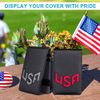 BIG TEETH Golf Scorecard Holder Yardage Book Cover USA Pattern Golf Accessories Leather Fit for Most Back Pocket (Grey)