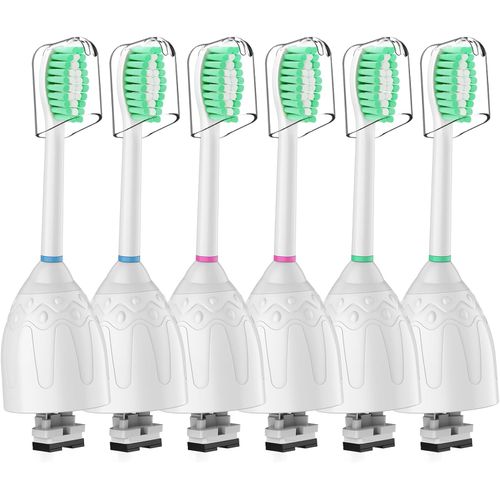 Toothbrush Heads for Philips Sonicare Replacement Brush Heads Fit E-Series Essence Xtreme Elite Advance and CleanCare, 6 Pack