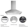30 Inch Kitchen Wall Mount Range Hood Stainless Steel 500CFM LED Light