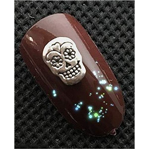 10pcs New Skull Charm 3D Nail Art Decorations,Alloy Nail Charms,Nails Rhinestones Nail Supplies Plus Nail Glue