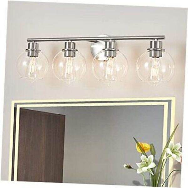 Bathroom Light Fixtures Over Mirror 4-Lights Bathroom Vanity 4 light Nickel