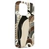 Taupe Mocha Ivory Penguin Grain Forest Plants Leaf Pattern Smartphone Case for iPhone 15 Pro