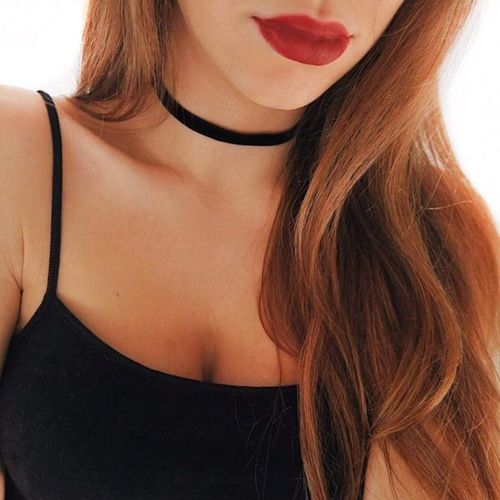 Zoestar Choker Necklace Black Velvet Collar Necklaces for Women and Girls (Gold)