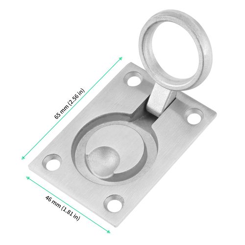 FUNSUEI 4 PCS Flush Mount Lifting Ring Pull Handle, Square Flush Pull Ring Handles, Stainless Steel Flush Pull Latch Handle