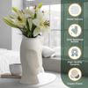 Ceramic White Head Face Vase for Flowers, Plants, and Succulents -
