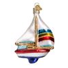 Old World Christmas 46028 Planes, Trains, Helicopters, Boats and Trucks Glass Blown Ornaments for Christmas Tree Sailboat, Blue