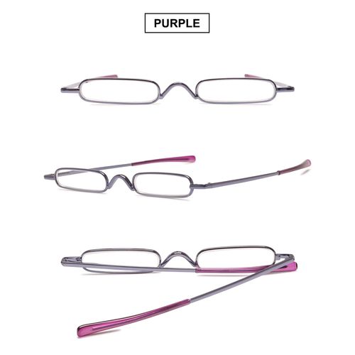 VEVESMUNDO Portable Reading Glasses Men Women Metal Compact Spring Hinge Glasses Tube Pen Case