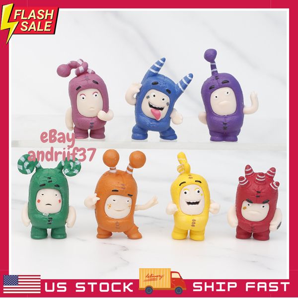 7pcs/set Oddbods Anime Cartoon Cute Toys Doll PVC Figures Collectible Model Gift