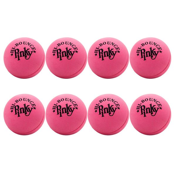 JA-RU Hi-Bounce Pinky Ball (8 Pack) Rubber-Handball Bouncy Balls for Kids. Small Stress Ball. Indoor and Outdoor Sport Party Favors. Bouncing Throwing Play Therapy. 976-8A