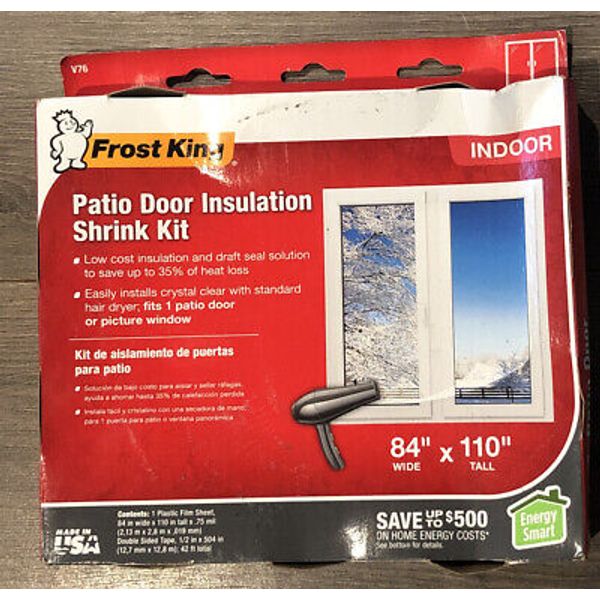 Frost King V76H Shrink Patio door insulation Kit 84-Inch by 110-Inch, Clear V76