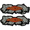 BROKEN WINGS EMBROIDERED BIKER CHOPPER PATCH - 2PC IRON ON OR SEW  5"x2"