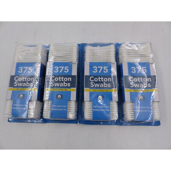 LOT OF 4 COTTON SWABS 42-650024 375 SWABS PER PACK