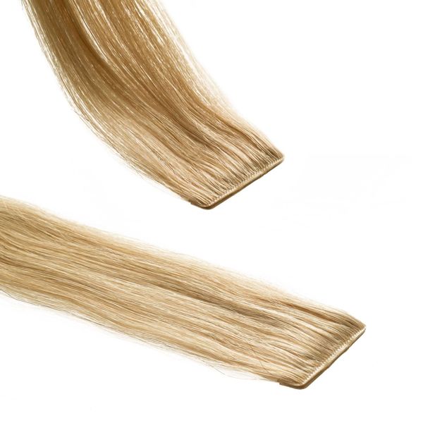 hair2heart Invisible Tape Extensions Echthaar Premium - 10 Tapes 50cm 9/31 lichtblond gold-asch