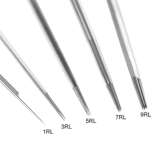 Pack of 50 Sterile Tattoo Needles, Disposable Tattoo Needles, 1RL 3RL 5RL 7RL 9RL for Any Size, Needles Stick and Poke, for Self-Tattooing, Tattoo Machine