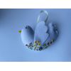 Handmade felt Easter decorations hanging ornaments bunny, chicken, egg (white flower bird)